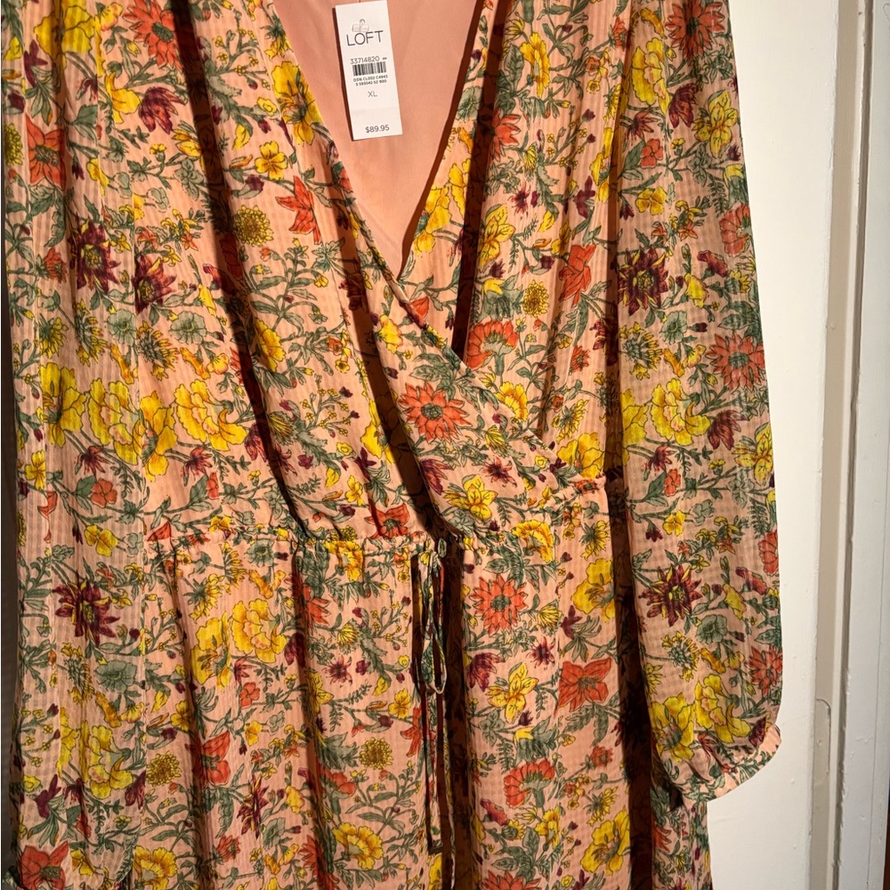 LOFT Pink Floral Dress